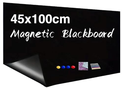 Tafelfolie Magnetisch Selbstklebend, 45x100 cm Magnetfolie Magnettafel Selbstklebend Abwischbar Kreidetafel Magnetisch für Glatten Oberflächen in Schule Büro Haus