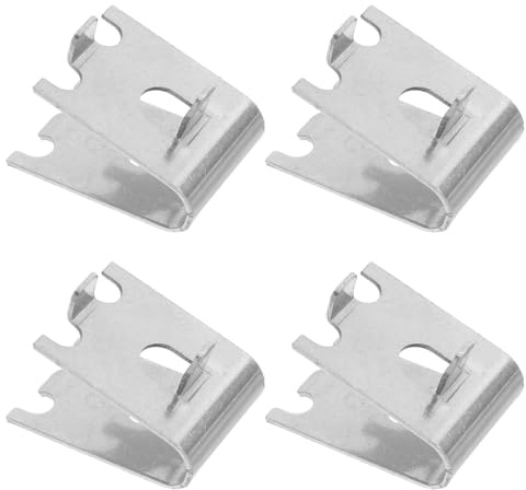 Angoily 4Pcs Stainless Steel Refrigerator Shelf Clips Hooks, Adjustable Freezer Partition Brackets, Fridge Hardware Accessories for Refrigerator Door Frame Support