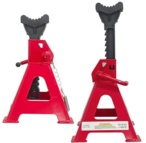 HENBOW Jack Stands,3 Ton(6600 Lbs) Capacity Car Jack Stand with Lock Pin,11.02-16.14 Adjustable Height for Cars Trucks,Garage, SUV, UTV/ATV,1 Pair，Red