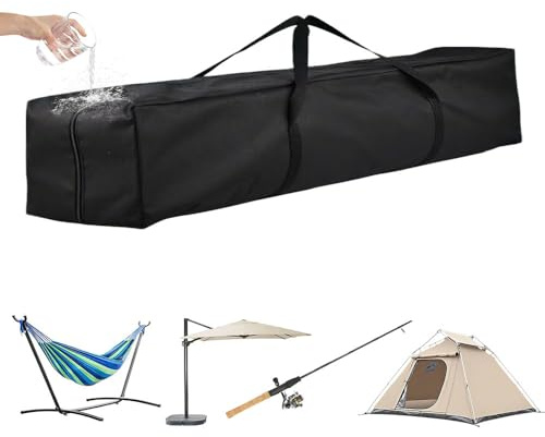 AnkekolyStar Zeltstangentasche, 150x20x20 cm Große wasserdichte Zeltstangen Taschen, Multifunktional Camping Aufbewahrungstasche für Markisenrahmen,Wohnwagen Schwarz