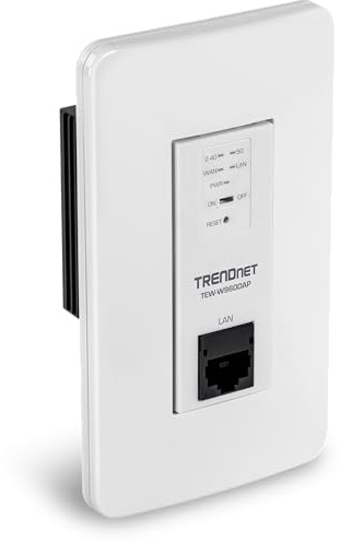 TRENDnet AX1800 Dual Band WiFi 6 PoE in-Wall Access Point, TEW-W960DAP, OFDMA & MU MIMO Technology, NDAA & TAA Compliant, Discreet Design, Remote Cloud Management Ready