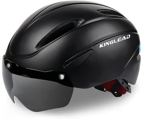 Fahrradhelm Herren Damen mit Abnehmbarem Magnetischem Visier, Ultraleichter Verstellbarer Bike Helm, Atmungsaktiver Radhelm für Erwachsene