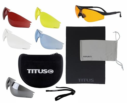 TITUS Professional Multi-Lens Range Set, Eye Protection & Vision Enhancing Safety Glasses Premium Glasses Set Full Bundle.