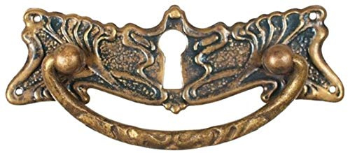 Holzando Jugendstil Art-Nouveau Möbel Griff aus Messing antik Patina 9010/A2.01