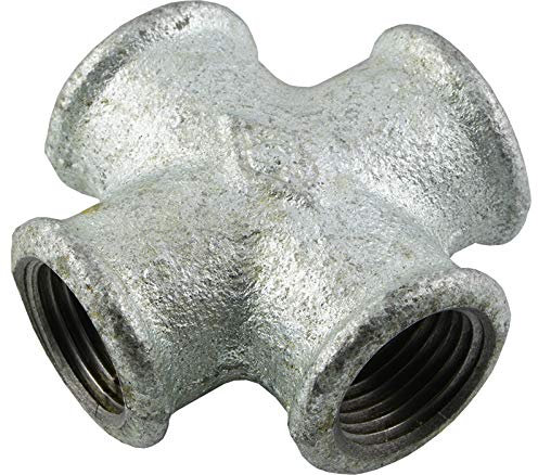 Fittingteile - Kreuz-Stück Verteiler Innengewinde Druckluft Wasser Sanitär Fittinge (Werkstoff: Temperguss verzinkt - Gewinde: Rp 1-1/2)
