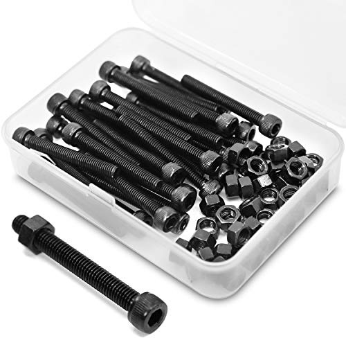 M5*60mm 30 Stück Innensechskantschraube und Mutter Kombinationsbox Zylinderschrauben mit Innensechskant 12,9 Grad Kohlenstoffstahl