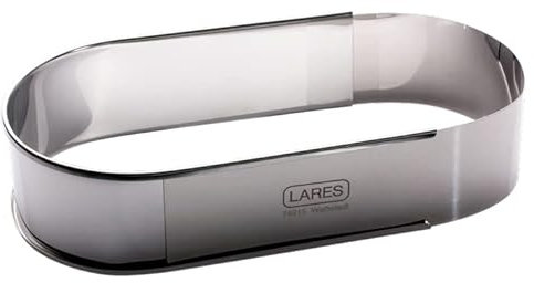 EKM Living Lares Backform oval verstellbar L: 28-40cm B: 15cm H: 6cm / Made in Germany/rostfreiem Edelstahl/Stollen- Brotbackrahmen + Gratis 4er Set Edelstahl Trinkhalme (Oval)