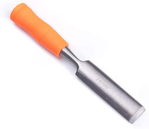 OITTo Holzmeißel-Hochleistungswerkzeug-Set – Cr-V-Stahl mit weichem PVC-Griff – scharfe Schnitzkante – Stahlkolben für Hammer, 24 mm