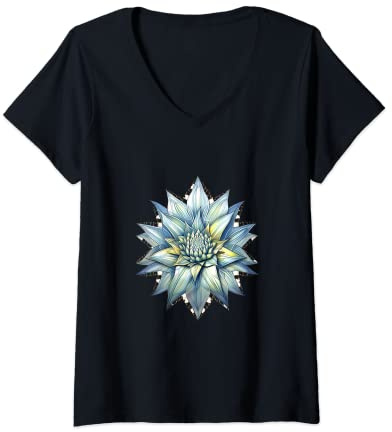 Womens Agave Americana Century Plant Maguey American Aloe Succulent V-Neck T-Shirt
