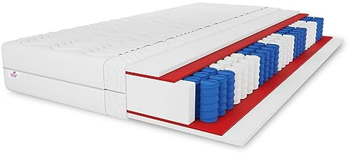 MARPUR Taschenfederkernmatratze 90x200 Salsa, H3, Weiß, Höhe 18 cm | Matratze 90x200, hypoallergen, für alle Schlafpositionen