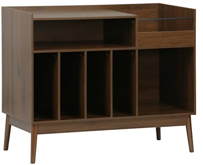 sweeek - Meuble vinyle vintage effet bois. Népal. L 100 x l 48 x H 81.5cm