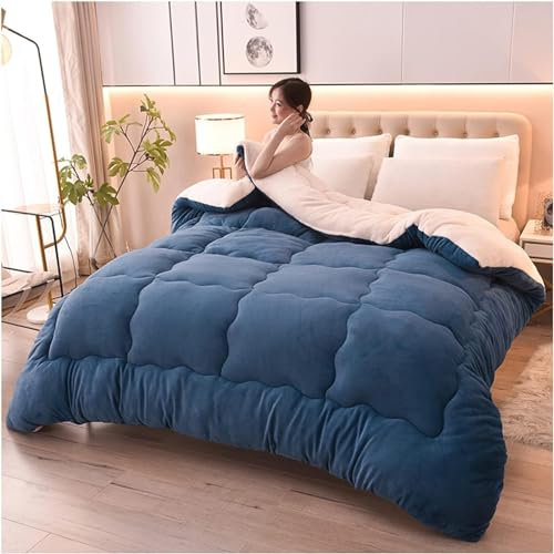 Bettdecke 150/180/220CM Winter Sofadecke Groß Polar Fleece Wendeflanell Sofadecke Dicke Sofadecke Daunendecke Mikrofaser Weich und Flauschig Blue A,2 * 2.3m(3kg)