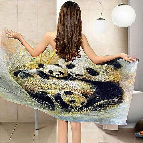 Strandtuch Schwarz-Weißes Panda-Tier Badetuch Strandlaken Handtücher 3D Druck Für Kinder Handtücher Microfaser Handtuch Für Fitness Reisen Sport Outdoor Yoga 200 X 200 cm -3N4U+J0H