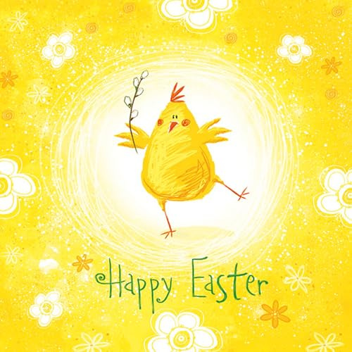 20 Servietten Ostern Fröhliches Küken für Ostern als Tischdeko. Papierservietten mit Motiv. Auch für Decoupage und Serviettentechnik 33x33cm
