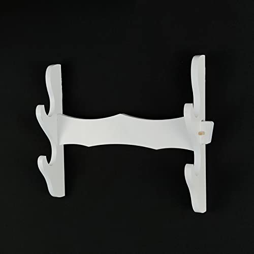 TBSZCM Supporto per Spada Bianco Montato a Parete,Porta Armi per Arti Marziali,espositore in Legno per Canna da Pesca Katana Wakizashi,Accessori per la casa Supporti per Spade a Due Strati