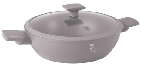 BERGERHAUS Sartén con revestimiento de titanio y tapa, 28 cm, colección topo, robusta, versátil y elegante