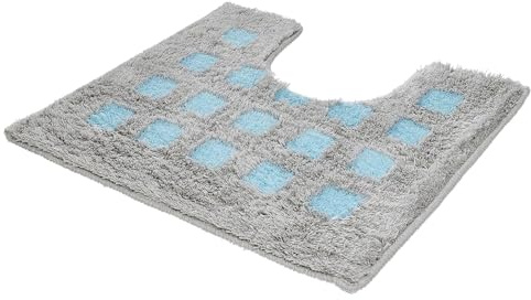 Kleine Wolke WC-Vorleger Boxes Opal 55 x 50 cm mit Ausschnitt | OEKO-TEX zertifiziert, rutschhemmende Unterseite, für Fußbodenheizung, maschinenwaschbar, 100% Polyacryl
