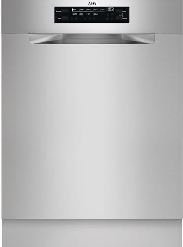 AEG Unterbau Geschirrspüler 60cm, Spülmaschine Serie 7000: mit Glasschutz, Energieklasse B, Besteckschublade, personalisierte Zeit-Steuerung, leise 42dB, Wasserstopp, 14 MG, FUS7570APM