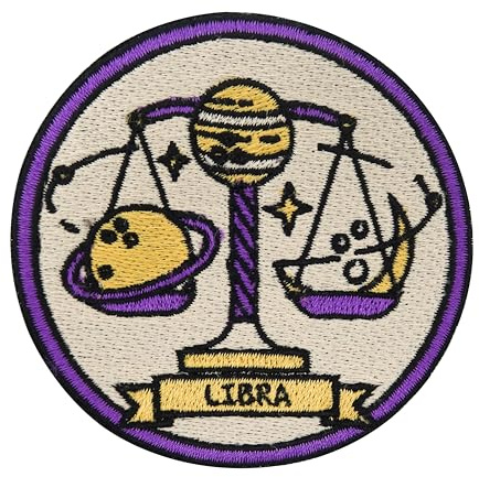 Finally Home Patch zum Aufbügeln - Sternzeichen Waage - Libra | Astrologie Patches, Mond Sterne Aufbügler, Flicken, Aufnäher