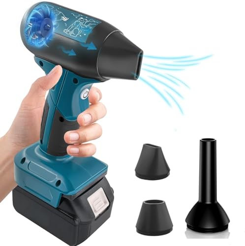 130 000 RPM trådlös lövblås för Makita 18 V batteri, 4 hastigheter kompakt Turbo Jet fläkt fläkt för trädgård gräsmatta snöblad BBQ tangentbord (inget batteri)