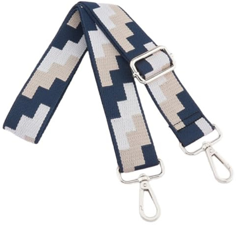 Whakano Bunt Verstellbar Schultergurt für Taschen,Ersatz Taschengurt Breit 3,8CM Umhängegurt,Längenverstellbarer 75-145cm,Taschengurte zum Wechseln,Taschenherstellung Zubehör,Silbern Schnalle,Blau
