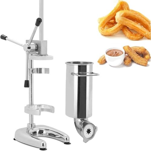 Macchina per Churro Manuale Commerciale, Macchina per Churro in Acciaio Inossidabile, Macchina per Churro Verticale, Macchina per Churro Spagnola, Macchina per Tamales Con 5 Ugelli,2L