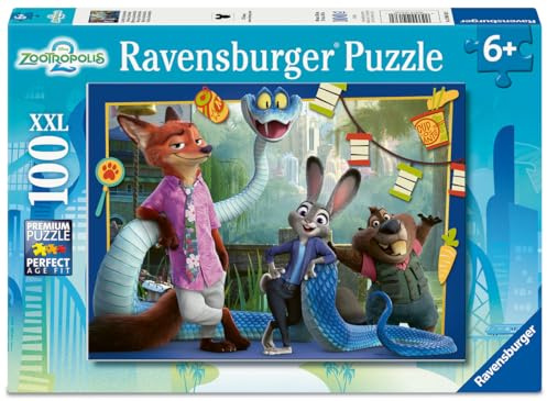 Ravensburger Puzzle Disney Zurück in Zoomania - 100 XXL Teile Puzzle ab 4 | 100 XXL Teile Disney Zoomania Puzzle, Kinderpuzzle ab 6 Jahre, Ravensburger Qualität