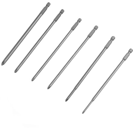 6PCS 150MM Embouts de Tournevis Cruciformes Magnétiques Longs, 1/4, Hex Tige Tournevis Croix Magnétique, pour Tournevis Électrique et Manuel, Perceuses, pour Appareils Ménagers et Ateliers