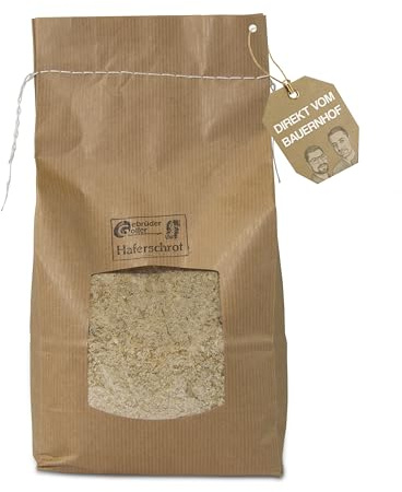 Gebrüder Goller 12,5kg Haferschrot – Hochwertiges Pferdefutter, Geschroteter Hafer für Pferde, Kraftfutter & Walzhafer Futtermittel - 100% Natur aus direkt aus Bayern
