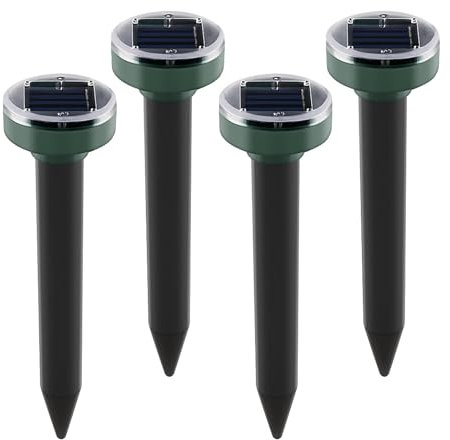 4Packs Solar Mole Repellent, Waterproof Ultrasonic for Anti Mole, Ultrasonic Mole Deterrents for Gardens Outdoor Yards Farms Lawns, Mole Traps Effectively Repel Moles/Voles/Gophers