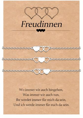 YELUWA 2/3/4 Pcs Geschenke für Freundin/Frauen - Herz Freundschaftsarmband | Geschenk Beste Freundin Geburtstag Geschenk Freundinnen Weihnachten Geburtstagsgeschenk für Freundinnen Geschenke Schwester