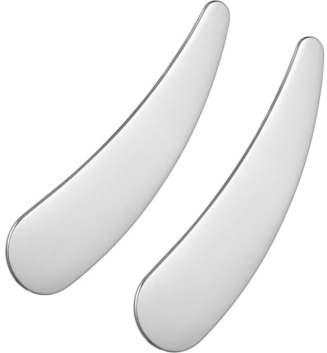 BESTYASH 2piezas Raspador Cosmético de Metal Espátulas para Cuidado de Piel y Maquillaje Reutilizables para Esteticista y Uso Facial