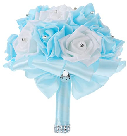 Yardenfun 1 Mazzo Bouquet Sposa Finto con Strass e Fiori per Matrimoni e Feste Design Raffinato e Colori Delicati