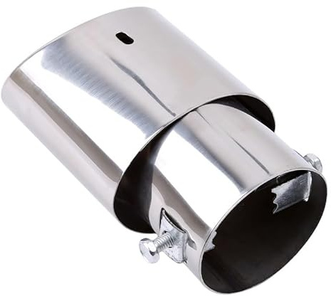 Auspuffblende, Auspuff Endrohr Universal Auto Hinten Runde Auspuff Endschalldämpfer Spitze Chrom Edelstahl Automobil Schalldämpfer Spitze Ersatz Auto Zubehör(Straight)