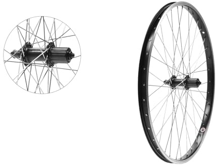 26 Zoll Hinterrad Laufrad – FH-TX500 Nabe – 8/9-fach Kassette – Alu-Felge 36 Loch – für Drahtreifen & Schnellspanner schwarz, 135 mm Einbaumaß