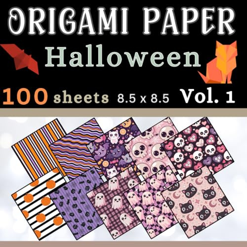 Origami Paper Halloween: Halloween patterned paper for folding, scrapbooking, and creative paper crafts.-Vol 1