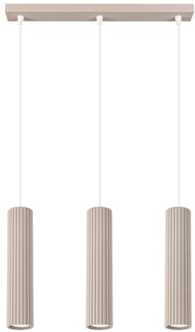 SOLLUX lighting Hängelampe Pendelleuchte Hängeleuchte - Deckenlampe Aluminium - 3 Flammig - LED Lampe Glühbirne - Taupe Karbon