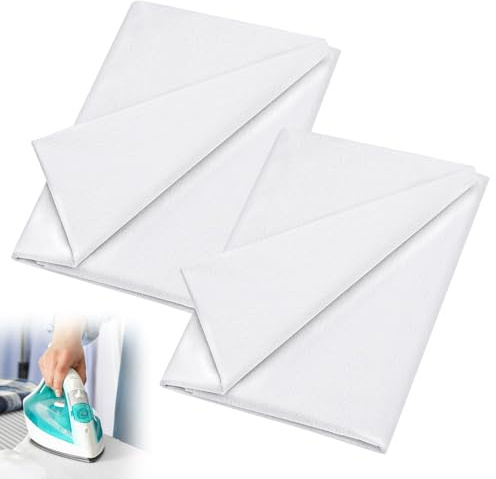 Bohrma Pack of 2 Ironing Fleece 200 x 100 cm Ironing Insert Non-Woven Fabric White 36 g/m² Fleece Line for Ironing Fleece for Reinforcing Ironing Pleats Reinforced Clothing Sewing Craft Embroidery