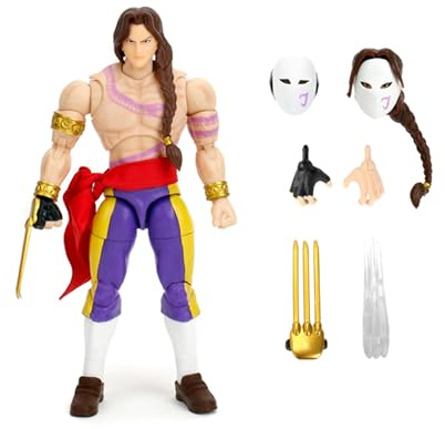 Jada Toys Street Fighter II Vega, 15 cm, statuetta articolata da combattimento con maschera e artigli, accessori intercambiabili, da collezionare, dai 13 anni in poi (253252039)