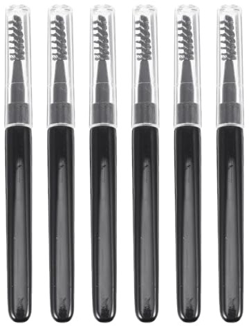 FIXOSHEE 6 piezas Pinceles para Pestañas y Cejas con Tapa Aplicadores de Máscara de Pestañas y Cepillos para Maquillaje Herramienta Práctica para Distribución Uniforme y Definición Natural