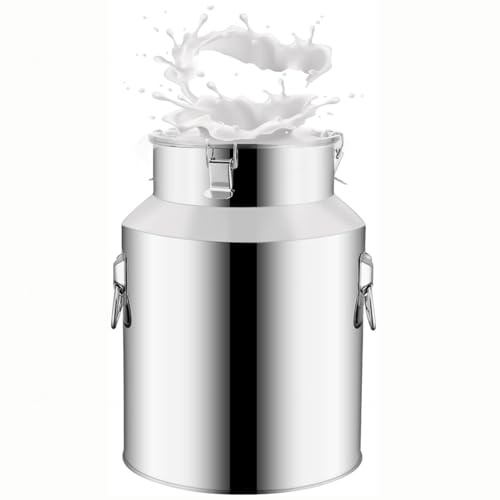 Bidon a Lait Aluminium, De Inox for À Vin Baril Seau Eau Huile Réservoir Thé Avec Couvercle Scellé,Capacity-76L