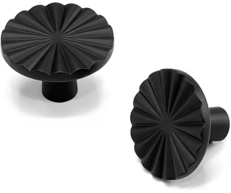 Goldenwarm 5 Pack Black Drawer Knobs Vintage Black Cupboard Door Knobs Zinc Alloy for Kitchen, Drawers, Dresser, Wardrobe
