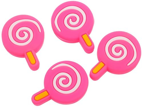 NIYANGLE Smorzatori di Vibrazioni per Racchetta da Tennis 4 Pezzi in Silicone a Lecca-Lecca Rosa, Ammortizzatori per Corde Compatibili Vari Modelli, Accessori per Sportivi Tennis