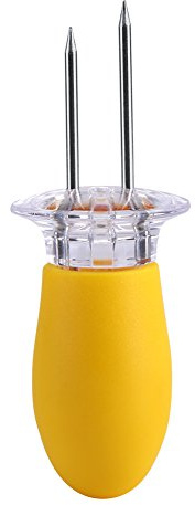 OEBUAFI 8 Soportes de Acero Inoxidable para Mazorcas de Maíz, Brochetas de Maíz Caliente con Mantequilla y Mangos Entrelazados, para Barbacoa, Picnic, Cocina y fiestas. Comida seg