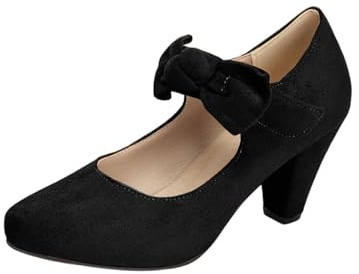 Donna Scarpe Tradizionali Scarpe Donna con Tacco Elegante Fiocco Tacco Classico Autunno Birra Festa Stivaletti Oxford Cerimonia