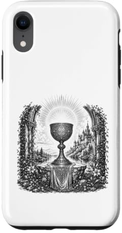 Saint Graal Légende arthurienne Calice Sacré Art Ligne Art Coque pour iPhone XR