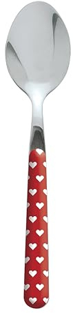 Excelsa Enjoy Löffel Herz, Edelstahl, Rot, 19 x 3 x 1.8 cm