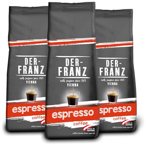 Der-Franz Espresso Coffee, whole bean, 3 x 500 g