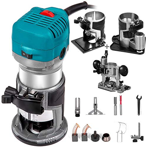 Mophorn Recortadora de Mano Eléctrico Velocidad 10,000-30,000RPM Fresadora Eléctrica