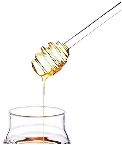 Angoter 1PCS Honig Löffel 6inch Glas Honig Dipper-Stick für Honigglas Behälterglas Honig Sirup Dispenser Server Küchenzubehör